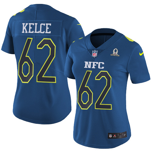 Nike Eagles #62 Jason Kelce Navy Women's Stitched NFL Limited NFC Pro Bowl Jersey